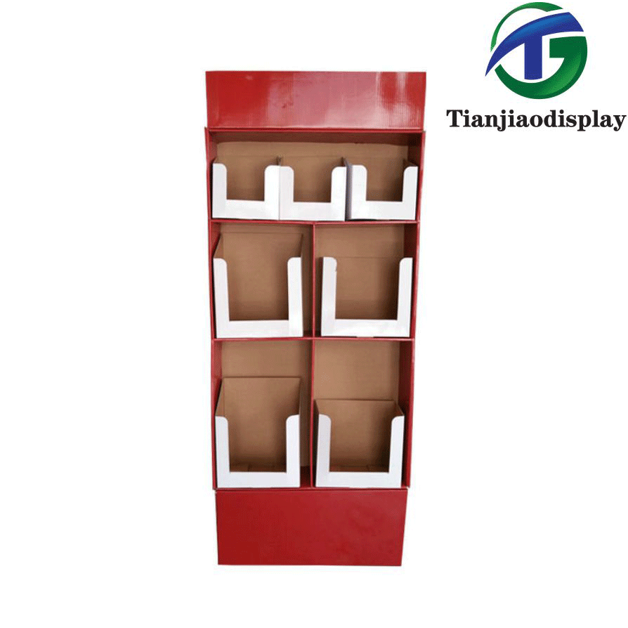 Soporte de exhibición de papel minimalista para el uso de la tienda de comestibles