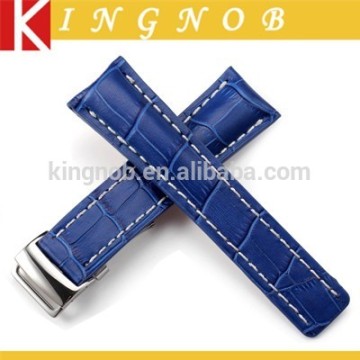 22mm 24mm High Quality Wrist Watch Strap Croco Pattern Italian Leather Watch Band