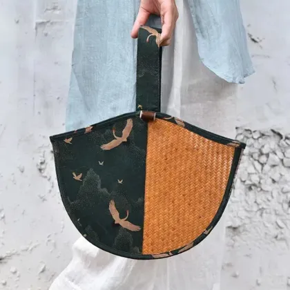 Sustainable Artisan Bamboo Weaving Bag for Travel