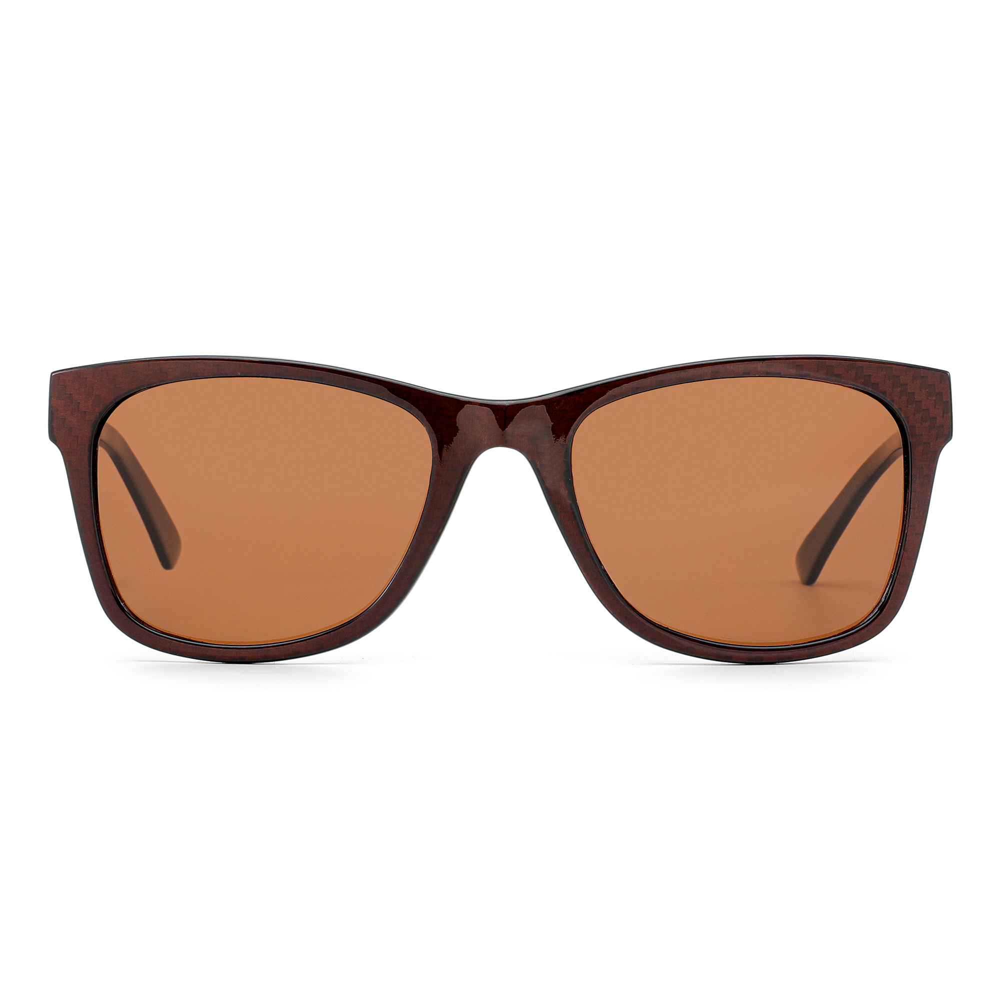 Classic Brown Carbon Fiber Square Eyewear