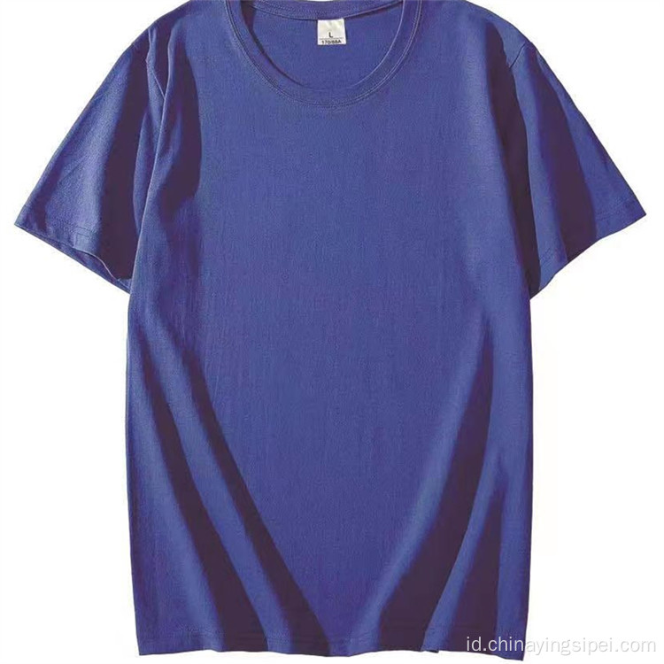T-shirt mens berkualitas tinggi grosir 100% katun banyak warna logo kaos biasa dicetak t shirtshot stock siap