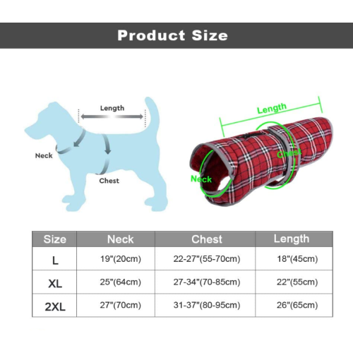 British Plaid Dog Coats for Medium Large Dogs