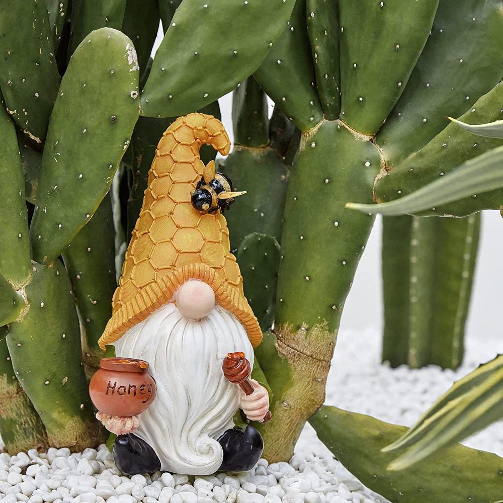 Resina Summer Bee Gnome estatueta