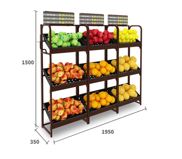 Equipamento de exposição de legumes em aço