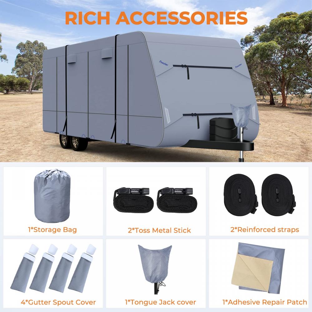 Remorque de voyage imperméable améliorée Couverture RV Windproof