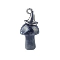 Black Labradorite Mushroom Wizard Cap Pendant for Making Jewlery 15X20mm Stone Halloween Charms