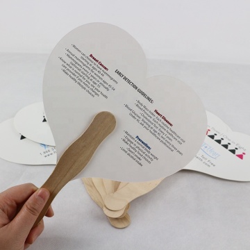 Fan de main en papier portable imprimé sur mesure en bambou imprimé personnalisé