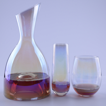 Σετ ιόντων με εφέ ουράνιου τόξου Glass Wine Glass and Pitcher