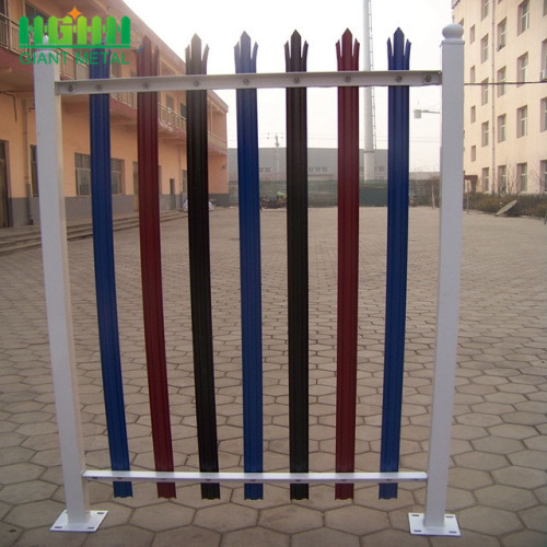 2.4 metre high green steel palisade security fence