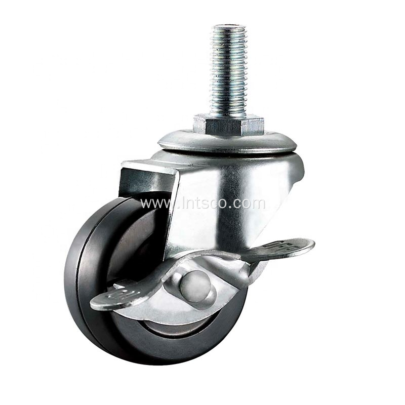 Light Duty Threaded Stem Brake Rubber Casters