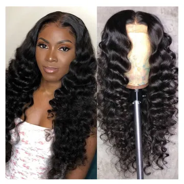 Loose Deep Wave Brazilian Virgin Human Hair Hd Full Lace Front Wig Cheap Wholesale Remy Human Hair Transparent Lace Frontal Wig