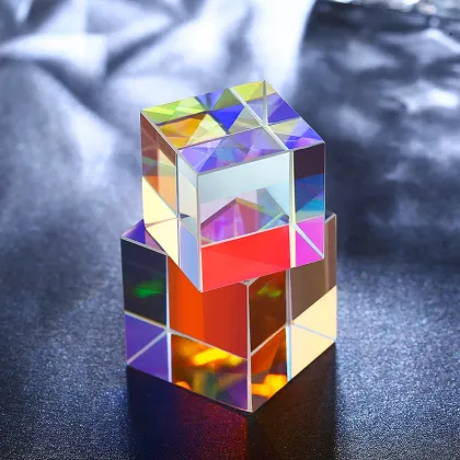 Optical Glass Cube X- Cube Colored Glass Prism