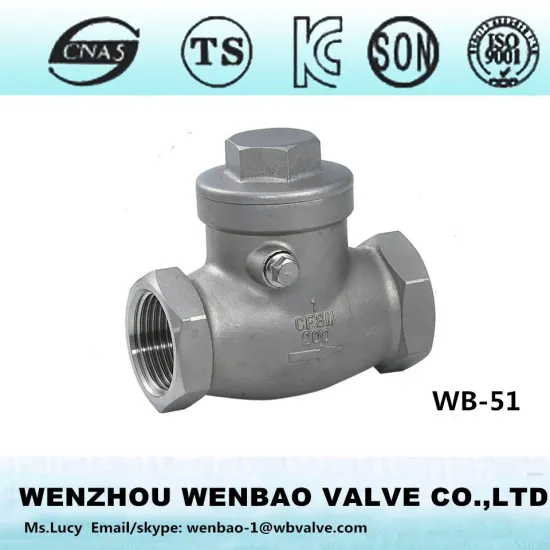 WB-51 Stainless steel ss swing check valve 200psi /check valve 1/2 inch