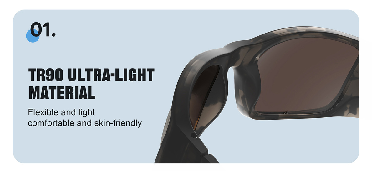 TR90 Polarized Wraparound Fishing Sunglasses ME2202-TR90 Ultra-Light Material