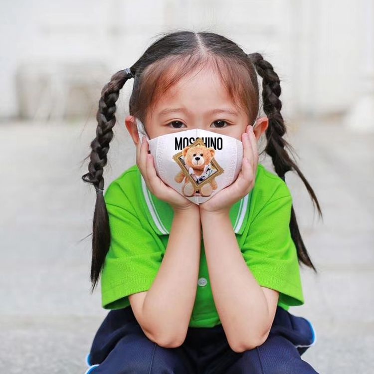 Дышащая хлопковая маска для лица с принтом на заказ, детская ткань