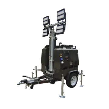 Portable LED light tower with wide lighting range