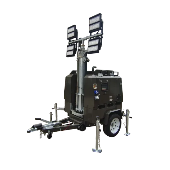 Portable LED light tower with wide lighting range