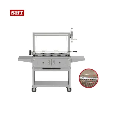 Folding Kitchen Cabinet Large BBQ Grill Barbecue Grill Machine Charcoal Grill
