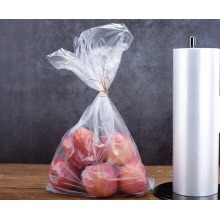 Flat transparent fruit plastic bag for supermarket