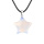 Opalite 30mm Star Pendant Pendant Necklace 45cm Black Cord