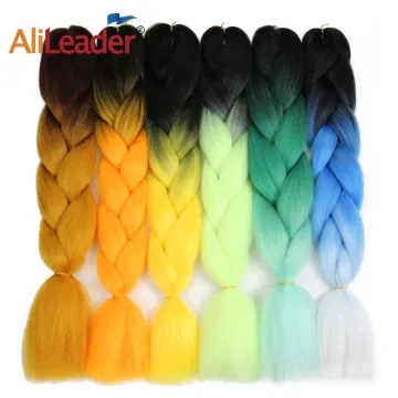 AliLeader Synthetic Hair Bulk Ombre Jumbo Braid Hair Coloured Braiding Hair