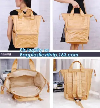 Washable tyvek Kraft Paper Backpack, Lightweight Waterproof Tyvek Paper School Backpack bag Recyclable Travel Hiking Laptop Back