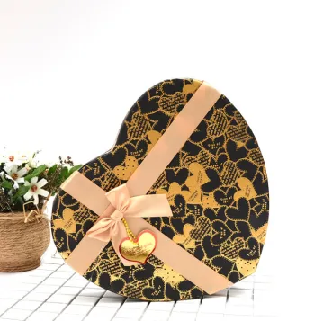 Empty heart shaped chocolate box