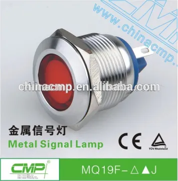 19mm Flat Head 2 Pin Panel Mount LED Indicator Lights