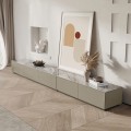 Sleek and Modern Entertainment Console with Stone Top