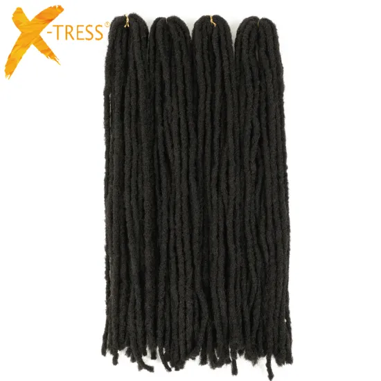 X-TRESS Straight 2# Afro Pre Stretched Synthetic Braiding Hair Bundle For Women Daily Heat Resistant Crochet Braid Hair Supplier