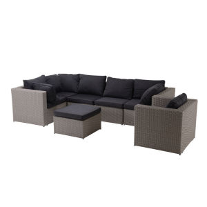 Steel rattan conversation sofa set