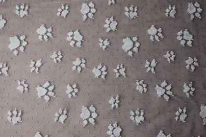 Nylon Polyester Paw Pattern Lace Fabric