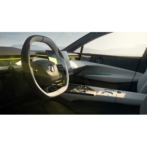 New mid-size pure electric coupe Lotus Emeya Yellow