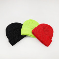 Fluorescent color simple knitted hat