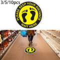 Floor Sticker Graphics Mark Yellow Customers Accessory 5Pcs Distancing