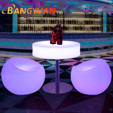 LED Bar Furniture Sets for Nightclub Events - Portable Stools & Glowing Cocktail Tables