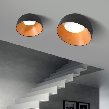 China Wood Surface Mounted Round Modern LED Ceiling Lamp Supplier