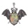 Unakite 13X18mm Cabs Antique Silver Alloy Antique Silver Alloy Bat Pendant Necklace 45cm Black Cord