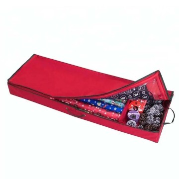 Custom Christmas Gift Wrapping Paper Storage Organizer Box with Interior Pockets