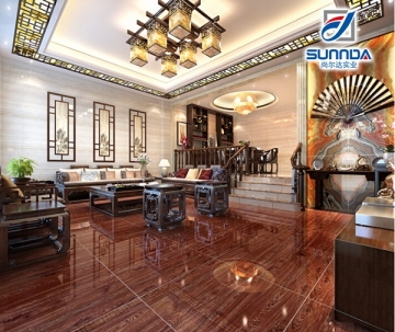 2016 Super glossy interior floor tile, wood looks glazed polished tiles,discontinued porcelain floor tile