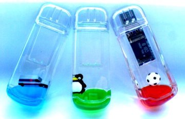 Transparent Liquid Gift Custom Pen Drive Colour Printing 256mb For Mac