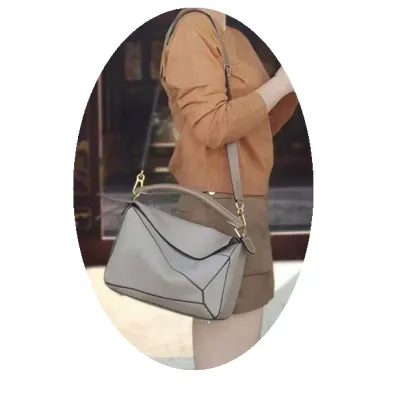 New geometric bag women's leather hand-held one-shoulder diagonal pillow bag