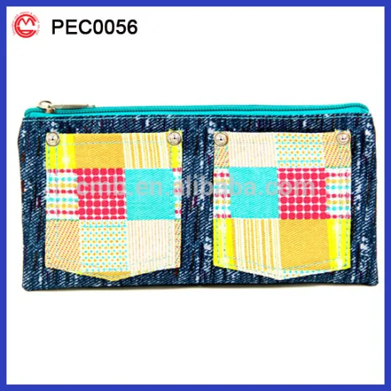 beautiful soft plastic kids 3 zipper pencil case