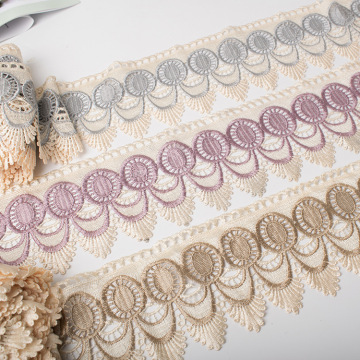 Custom Colors 12cm Water-Soluble Embroidery Lace Trim - 15 Yards per Roll