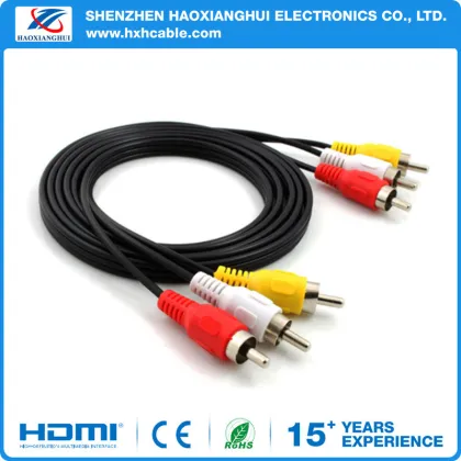 High Quality 3 RCA to RCA DVD Audio Video Cable