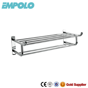 Brass Dual Towel Shelves 2 Tiers Towel Holder Good Quality For Home Bath 11309
