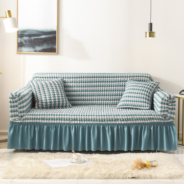 Plush Anti-slip Sofa Cover with Dustproof Cushions