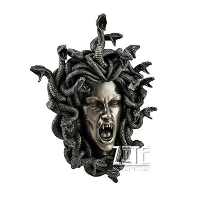 Decoration brass hanging statue bronze medusa wall sculpture