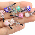 Boba Slime Additieven Hars Melk Thee Cup Charms Hanger Voor Sieraden DIY Handgemaakte Oorbellen Armband Ketting Maken