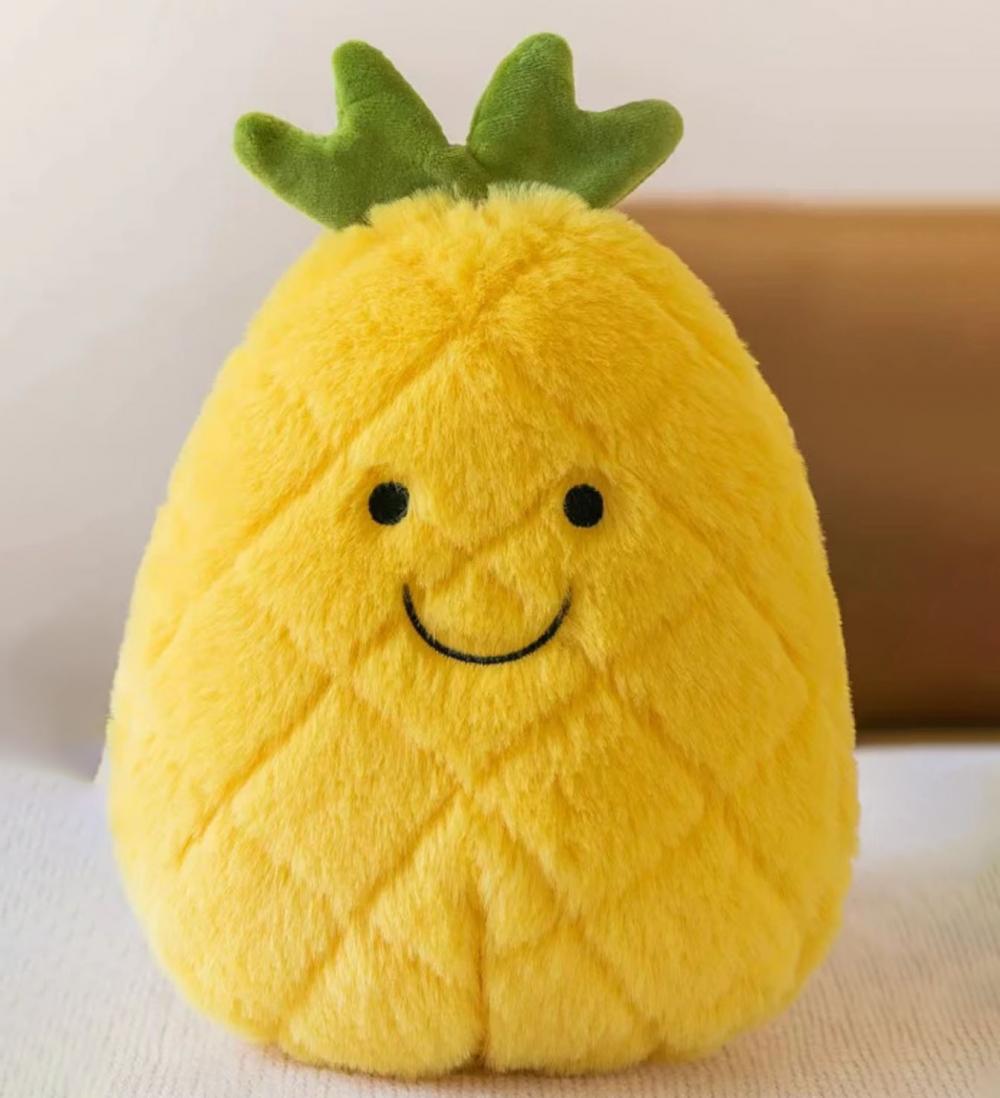 Yellow pineapple plush throw pillow toy